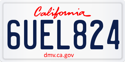 CA license plate 6UEL824
