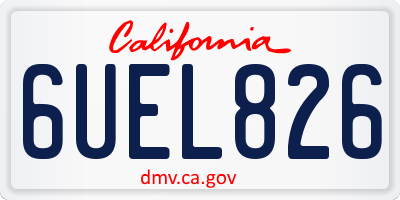CA license plate 6UEL826