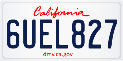 CA license plate 6UEL827
