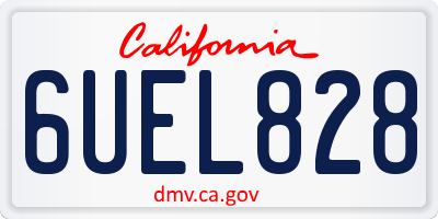 CA license plate 6UEL828
