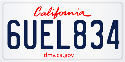 CA license plate 6UEL834