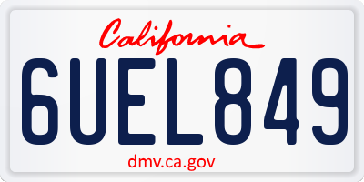 CA license plate 6UEL849