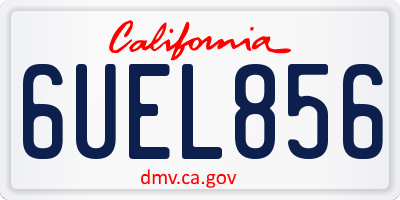 CA license plate 6UEL856