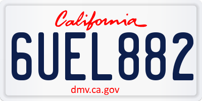CA license plate 6UEL882