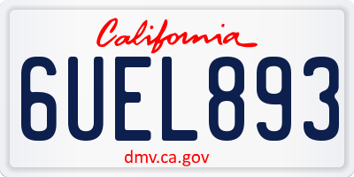 CA license plate 6UEL893