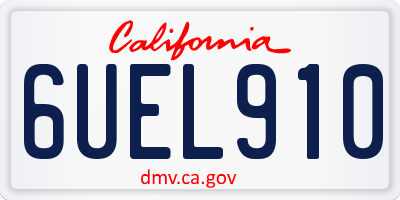 CA license plate 6UEL910
