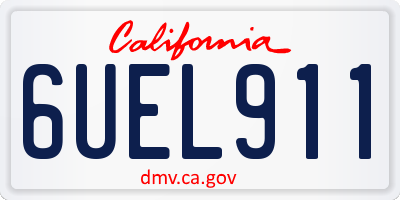 CA license plate 6UEL911