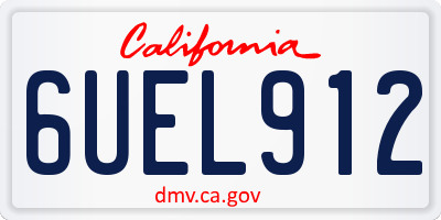 CA license plate 6UEL912