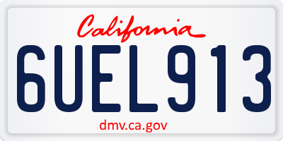 CA license plate 6UEL913