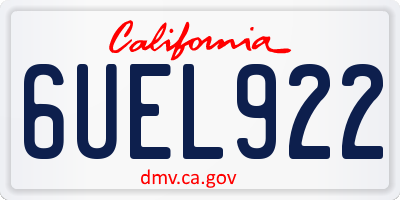 CA license plate 6UEL922