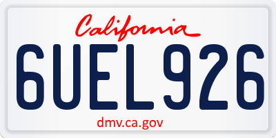 CA license plate 6UEL926