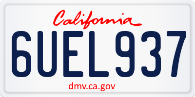 CA license plate 6UEL937