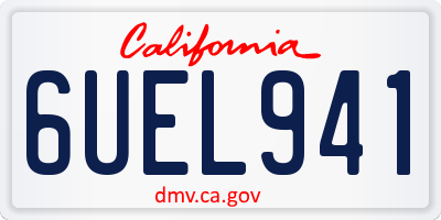 CA license plate 6UEL941