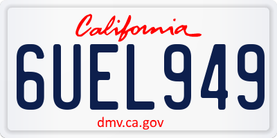 CA license plate 6UEL949