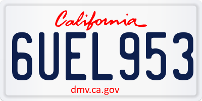 CA license plate 6UEL953