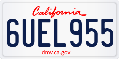 CA license plate 6UEL955