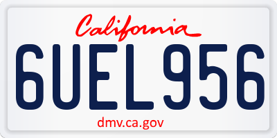 CA license plate 6UEL956