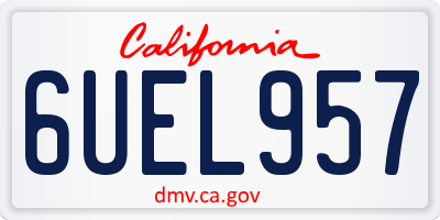 CA license plate 6UEL957