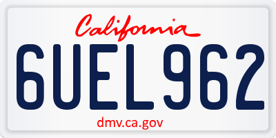CA license plate 6UEL962