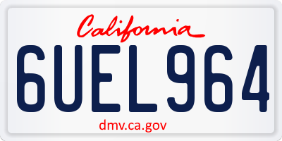 CA license plate 6UEL964