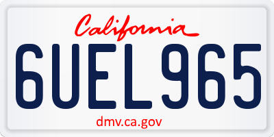 CA license plate 6UEL965