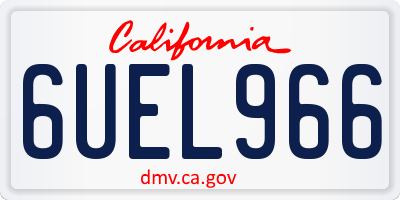 CA license plate 6UEL966