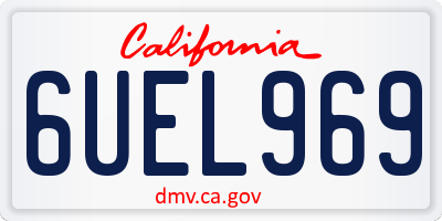CA license plate 6UEL969