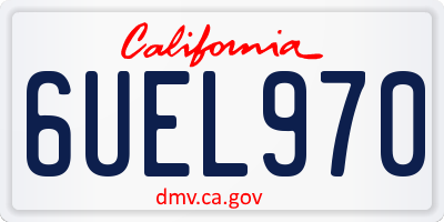 CA license plate 6UEL970