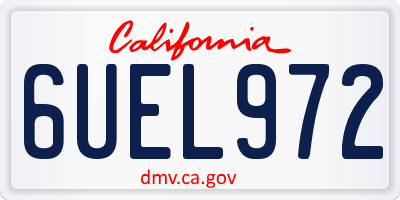 CA license plate 6UEL972