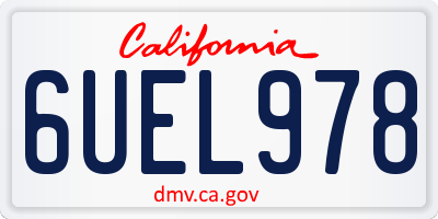 CA license plate 6UEL978