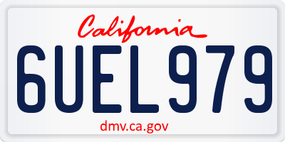 CA license plate 6UEL979