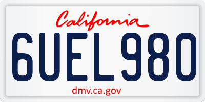 CA license plate 6UEL980