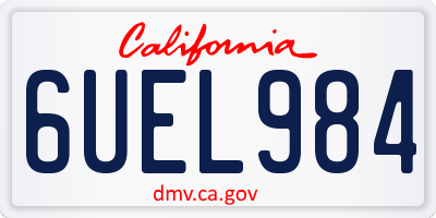 CA license plate 6UEL984
