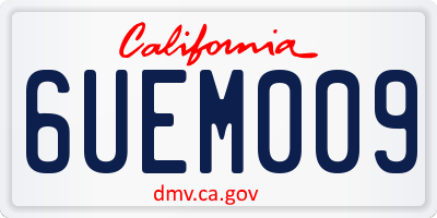 CA license plate 6UEM009