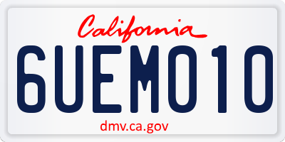 CA license plate 6UEM010