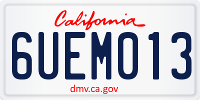 CA license plate 6UEM013
