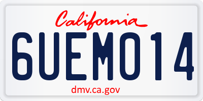 CA license plate 6UEM014