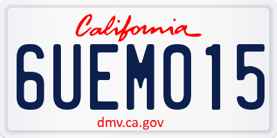CA license plate 6UEM015