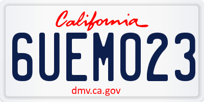 CA license plate 6UEM023