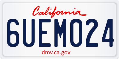 CA license plate 6UEM024