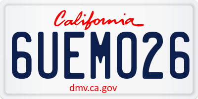 CA license plate 6UEM026