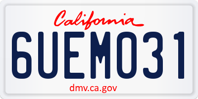 CA license plate 6UEM031