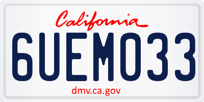 CA license plate 6UEM033