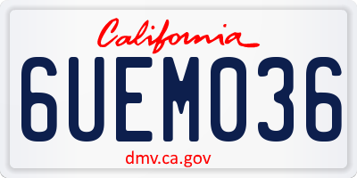 CA license plate 6UEM036