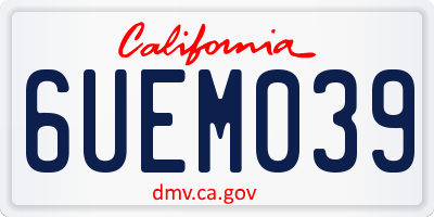 CA license plate 6UEM039