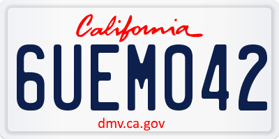 CA license plate 6UEM042