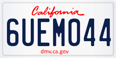 CA license plate 6UEM044