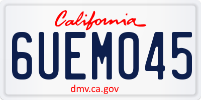 CA license plate 6UEM045