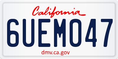 CA license plate 6UEM047