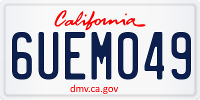 CA license plate 6UEM049